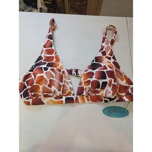 Mynah Bikini Swim Top XXL‎ Giraffe Print Triangle Adjustable Straps Removable...
